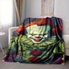 1Pc Horror Clown Artwork Blanket Soft And Comfortable Casual Warm Camping Travel Christmas Halloween Xmas Gift M929200
