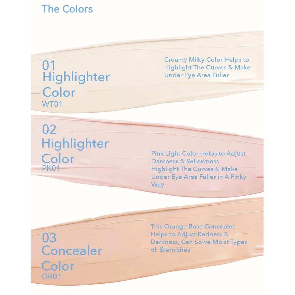 AZTK High Fit Color Corrector Liquid Concealer Pen Highlighter Stick Brightener Contouring Moisturizing Lightweight Powder Cream
