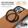 For iPhone 15 Pro Case with Ring Kickstand Compatible with MagSafe PU Leather Back Cover