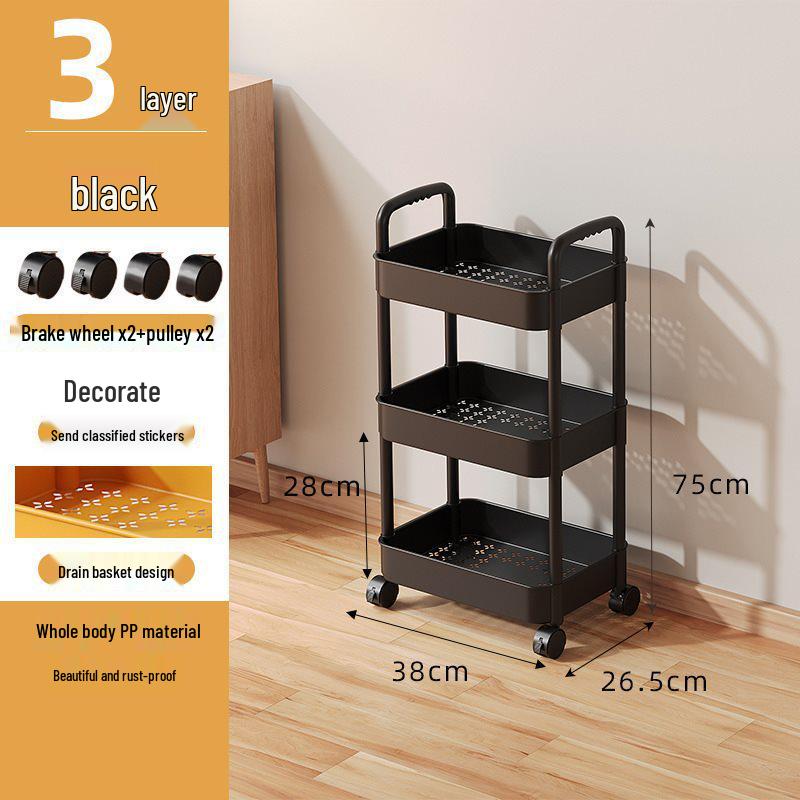 

Складная ручная тележка-стеллаж с полками для закусок, игрушек и для кухни