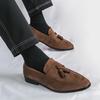 Fashi Fransen Loafer Herren Wildleder Lederschuhe Klassisch Anzug Büro Täglich Geschäfts Party Freizeitschuhe Slip On Mann Mokassins