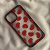Cute Wine Red Pink Love Heart Graffiti Phone Case For iPhone 16 15 14 13 Pro MAX 11 12 XS SE20 XR 7 8Plus INS Clear Hard Cover