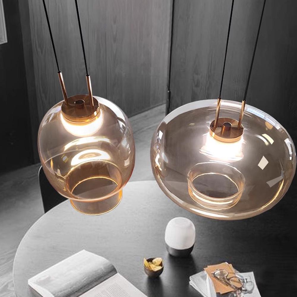 Vintage LED Glass Pendant Light Indoor Creamy wind Pendant lamp Bedroom Living Dining Room Decor Aesthetics Light Fixture