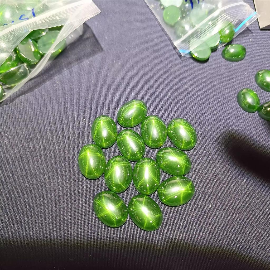 Green Starlight Egg Face Cabochon Stone 18x25mm Main Stone, Spiritual Blessing Fortune Positive Energy Meditation Gemstone For Couple Large Ring DIY