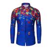 Herren Hemden mit musikalischem Notendruck Langarm Casual Cardigan Neue Knöpfe Feiertagsmode Hemden