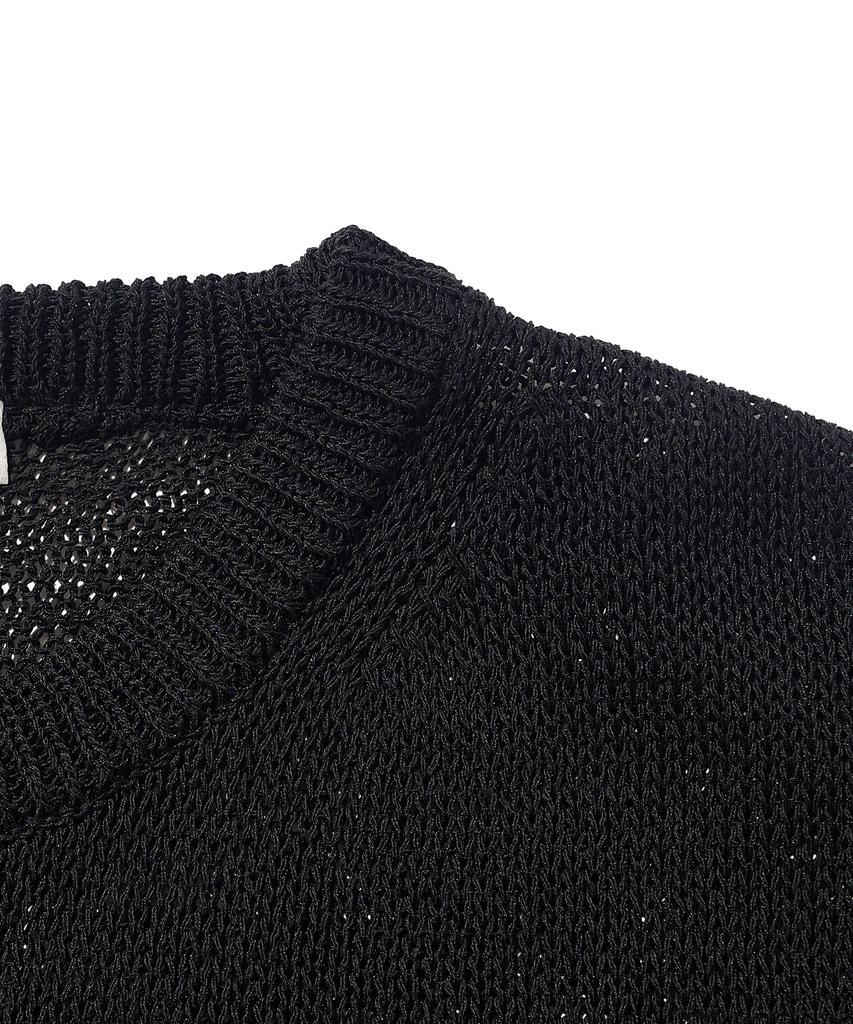 CARGOBROS FOR WOMAN Loose Punching Summer Knit (Black)