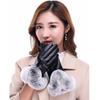 1 Pair Women Winter Warm Gloves Women Lady Black Pu Leather Gloves Autumn Winter Warm Rabbit Fur Mittens Warmth Warmer Mittens