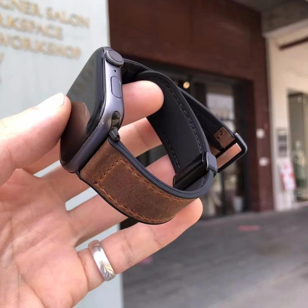 Magnetic Buckle Strap for Apple Watch Band Ultra2 49mm 45mm 44mm   42mm Silicone Leather Strap Bracelet IWatch Series 763 Se 8 9