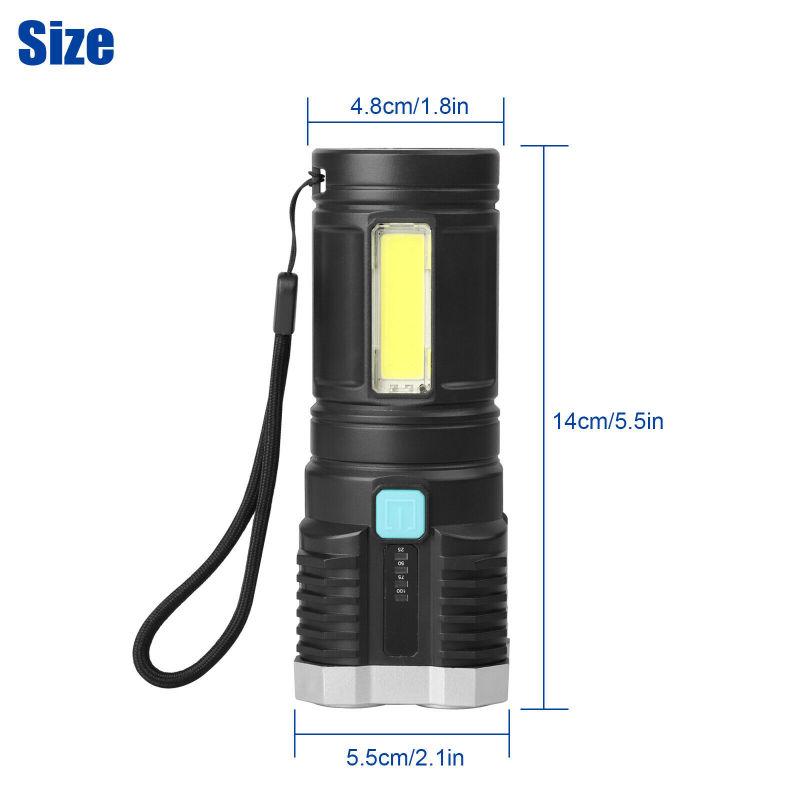 Super Bright Led Torch Usb Rechargeable Ip44 Waterproof Tactical Flashlight Lantern Lamp For Outdoor