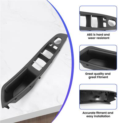 A51K-7 Piezas Manija Interior de Puerta de Coche Interruptor Elevalunas Panel Reposabrazos Para-BMW Serie 5 F10 F11 F18 2010-2017 Volante a la Derecha 51417225875 Volante a la Derecha