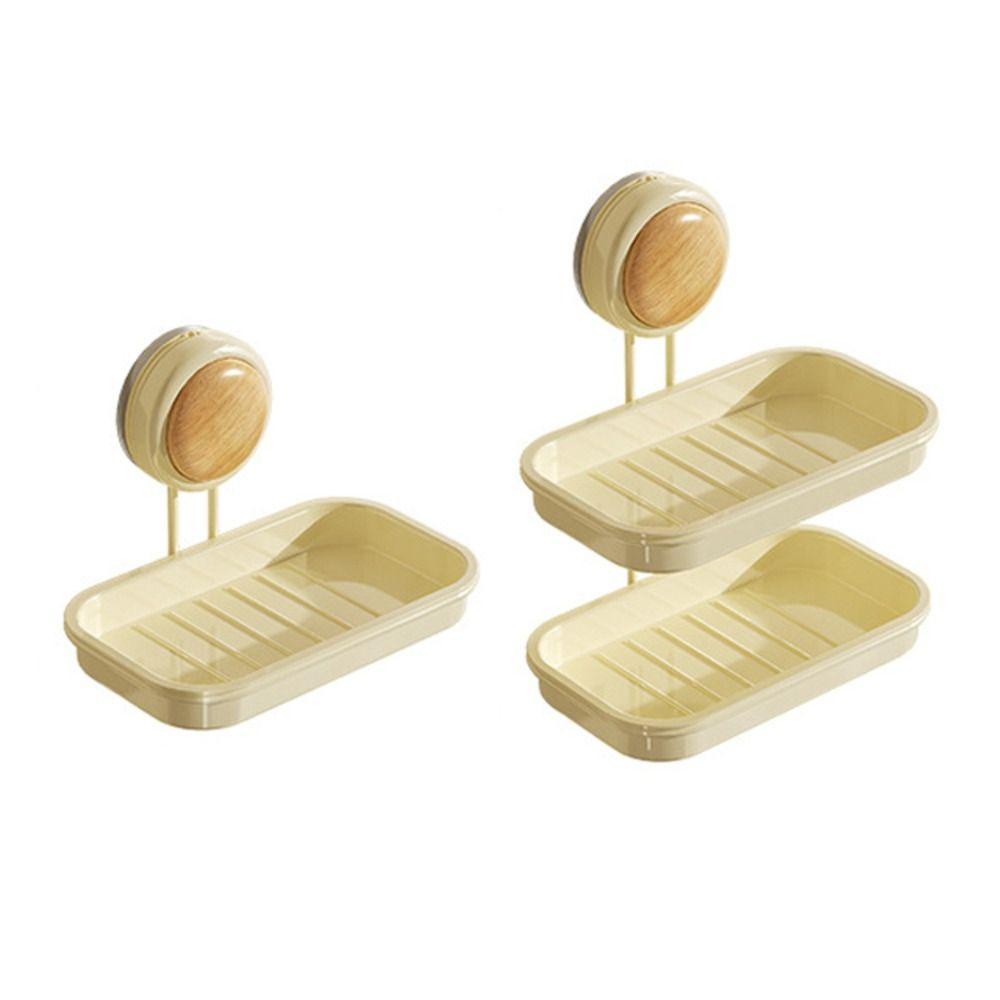 Self-draining Soap Bar Holder Wall Mounted Soap Box Suction Cup Soap Dish  for Bathroom Kitchen