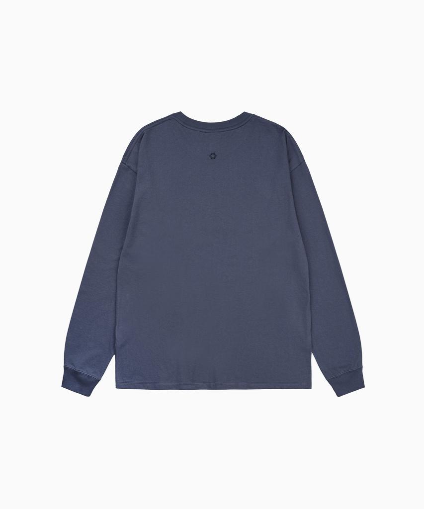 HELLO SUNRISE Sun Stamp L/S Tee_Vtg Navy