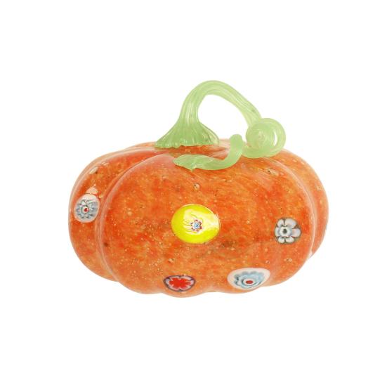 Mini Hand Blown Glass Pumpkin Ornament Collectible Thanksgiving Halloween Faux Crystal Pumpkin Hanging