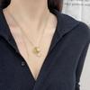 Elegant Frosted Three-Ring Paper Clip Necklace - Women's Sweater Chain & Hoodie Accessory