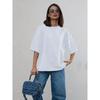 Western Style Fashion Casual Loose Solid Cotton T-shirt Top Solid Color Loose T-shirt Top