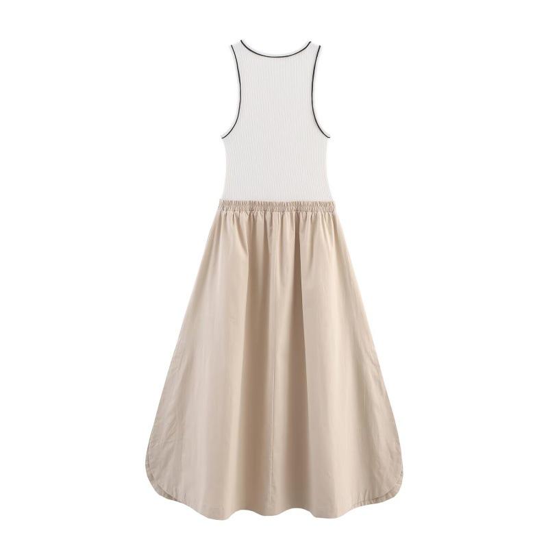 Autumn 2025 European & American Style High-End Patchwork Midi Dress