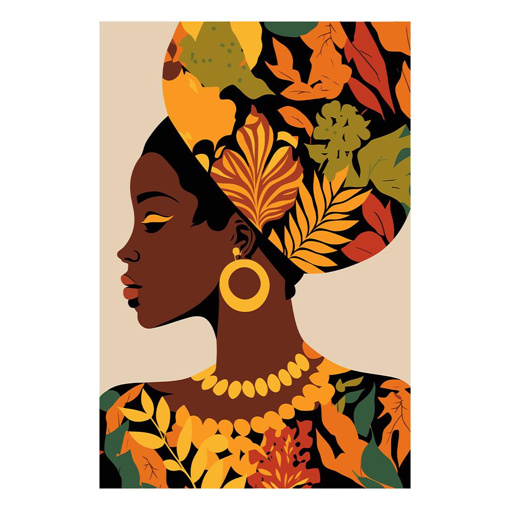 Afrikanische Frau Abstrakte Kunst Leinwandgemälde Afrikanisches Mädchen Afrika Kunst Poster und Drucke Wandkunst Bilder für Wohnzimmerdekor