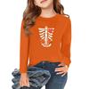 Girls Long Sleeve Halloween Day T Shirts Kids Fall Tops Crewneck Basic Tees 2-11Y