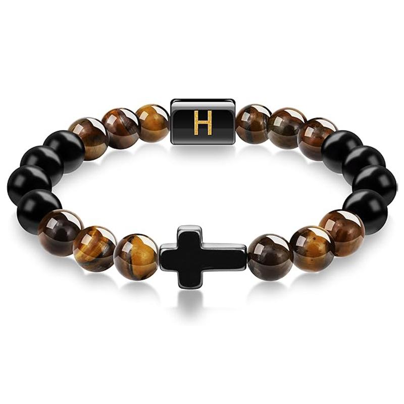 JYL TS Bracelet Men's  Beads Evokes Vintage Style & Strength