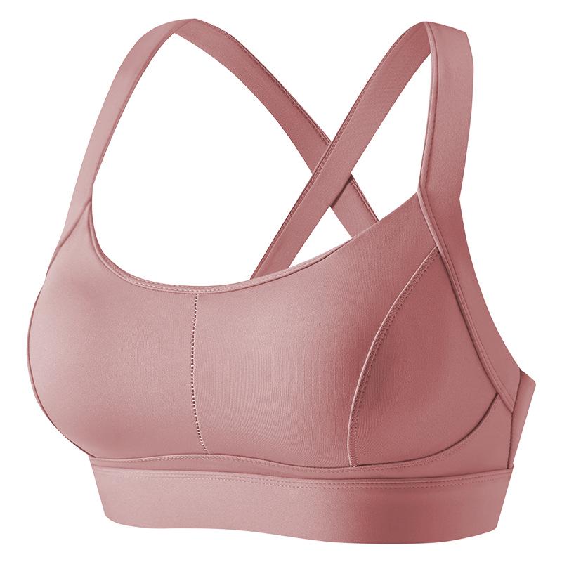 Women's Shockproof Sports Bra for Running and Yoga - Wire-Free, Side Support, Beautiful Back Design