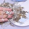 30pcs/Lot Random Mix Vintage Silver/Gold Color Bright/Matte Cute Metal Charms For Jewelry Making Supplies Butterfly Pendant Bulk