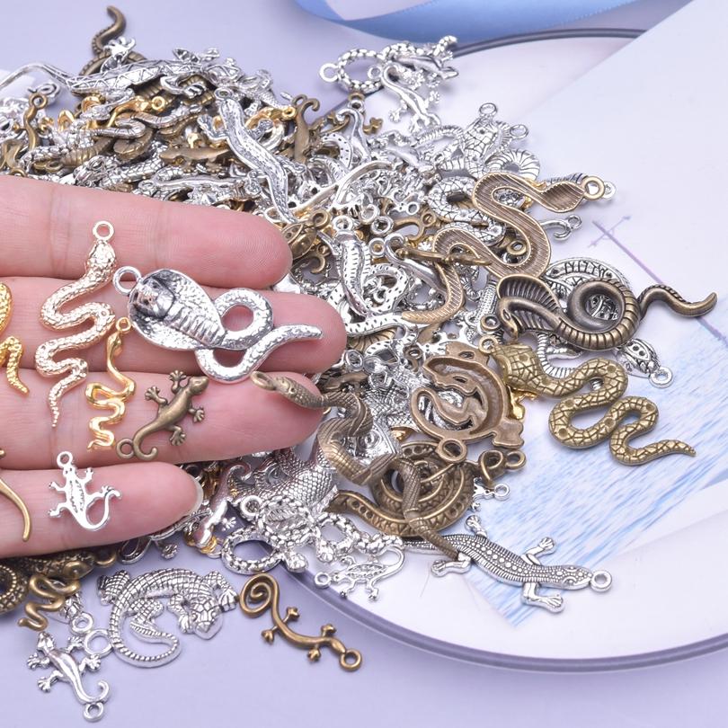 30pcs/Lot Random Mix Vintage Silver/Gold Color Bright/Matte Cute Metal Charms For Jewelry Making Supplies Butterfly Pendant Bulk