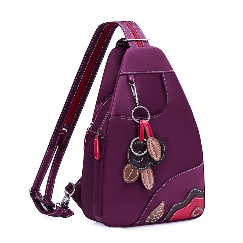 Multifunktionaler Rucksack Colorblock Große Kapazität Retro Brusttasche