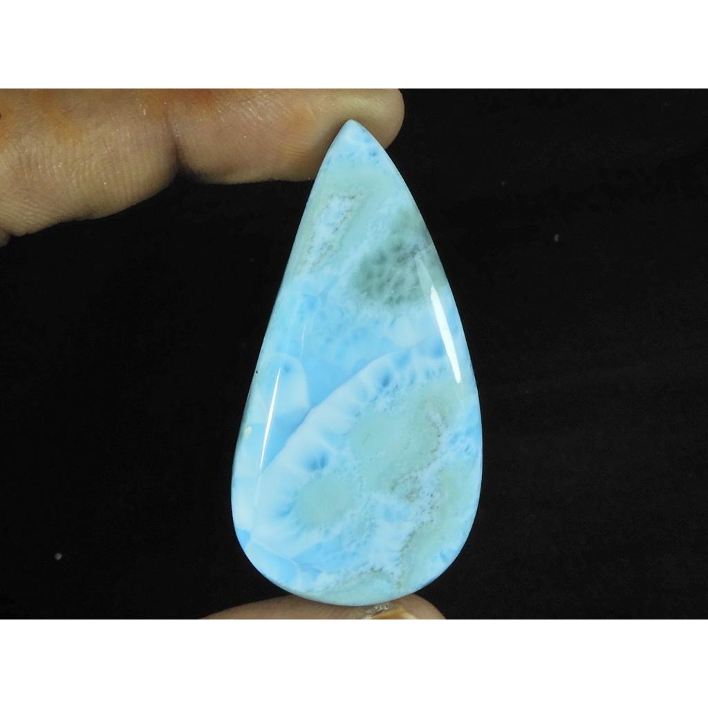 23X45X7MM Larimar Bleu Naturel Cabochon Poire Pierre Précieuse Libre 69Cts. LR-54