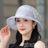 Spring and Summer Middle-aged and Elderly Flower Mesh Hat Women's Temperament Fashion Casual Thin Foldable Travel Visor