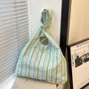 Striped shoulder bag women's casual portable vest bag large capacity canvas women's bag