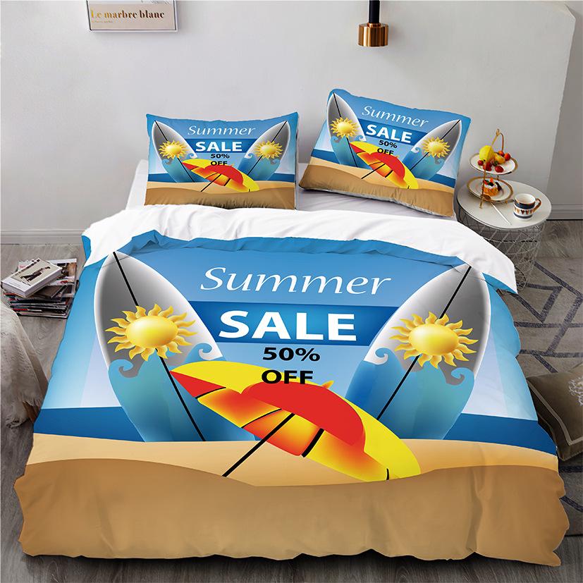 

Гавайский пляж Скейтборд Пляжное покрывало Пододеяльник с принтом Кровать из трех предметов На заказ 90 * 200 two-piece set