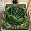 1Pc St.Patrick's Day Print Flannel Blanket, High quality Comfortable for All Seasons, Home Decor, Warmth and Comfort, Perfect for Christmas Gifts W73