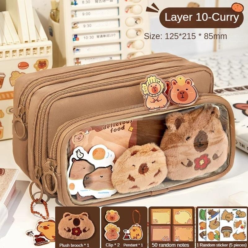Multi-layer, Large-capacity Pencil Case [10 Layers, Detachable] with Accessories Included.