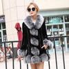 New Imitation Mink Coat Fur Coat Medium and Long Imitation Fox Fur Collar Women Winter Thickened Medium