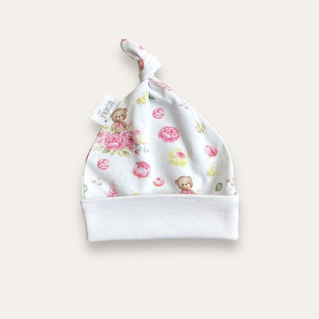 Kombinéza romper s čepičkou “Růžoví medvídci”