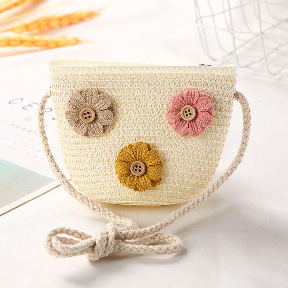 Mini Fashion Handmade Girls Summer Children Weaving Bag Shoulder Bag Handbags Straw Beach Bag