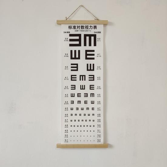 Eye Chart Multipurpose Waterproof Standardized Clear Printing Accurate Reading Eye Vision Exam Thicken Adults Kids Wall Visual Acuity Chart Canvas