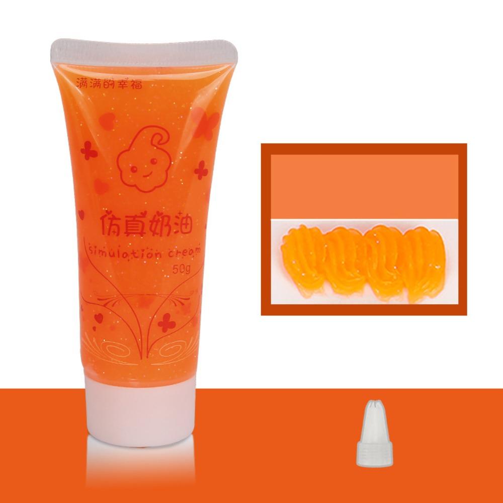 

Simulation Glue Fake Whipped Clay Glue Guka Glue Diy Craft Soft Clay Luminous Cream Glue Kids Gift оранжевый