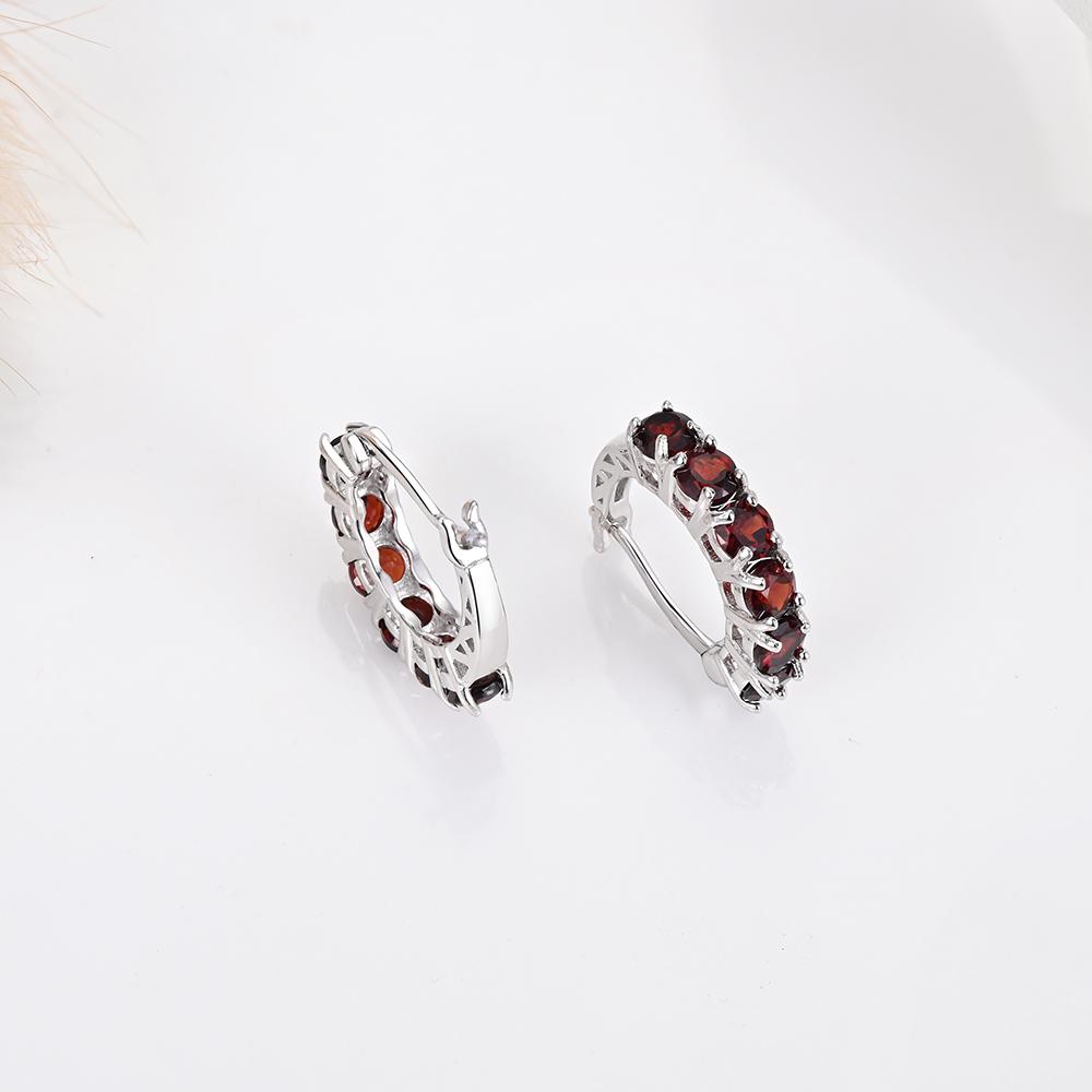 Kouzelný designérský elegantní stříbrný klips kruhové náušnice přírodní granát leden kámen požehnání kamene jemné šperky pro zamilované dárek