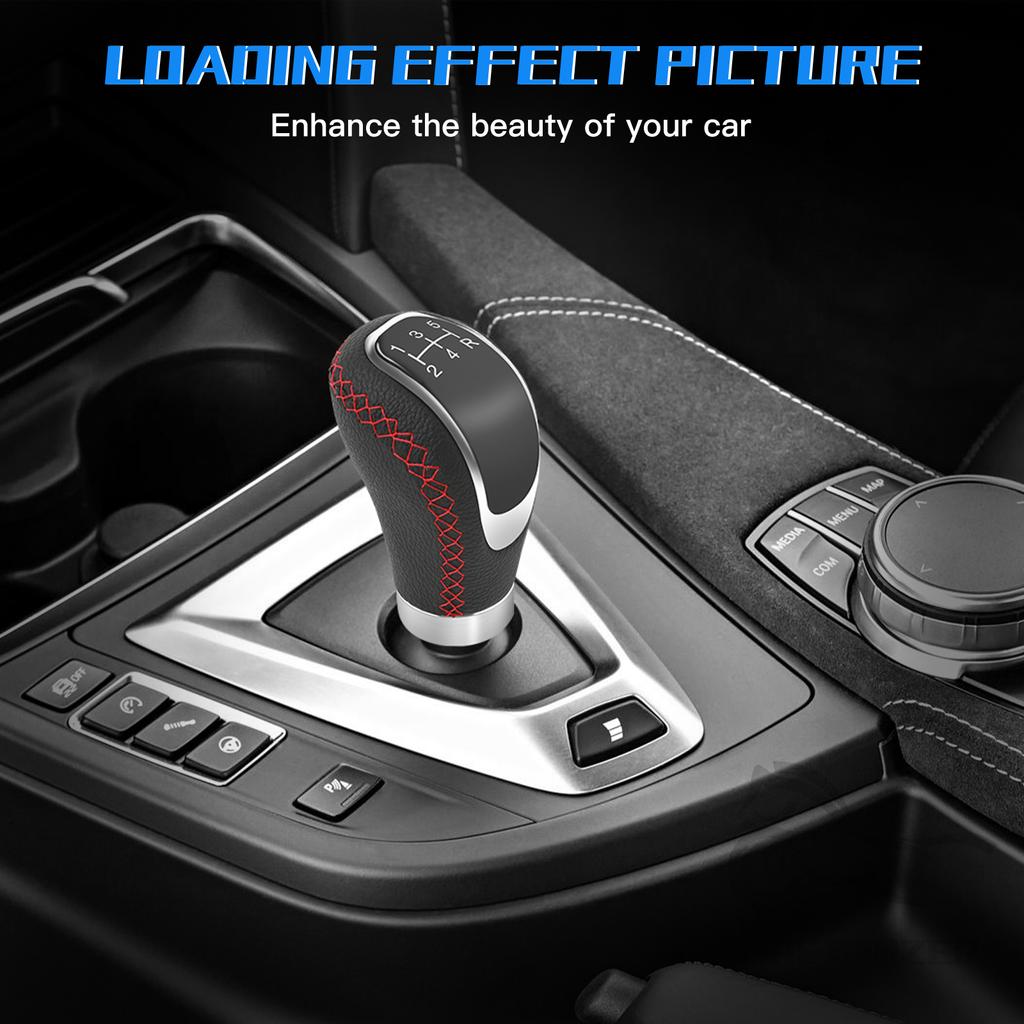 Universal 5 Speed Gear Shift Knob Shifter Lever Handle Stick PU Leather Auto Accessories For All Manual