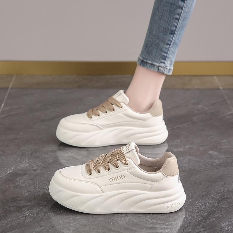 

With skirt leather surface new board shoes autumn thick sole light sports 35 хаки