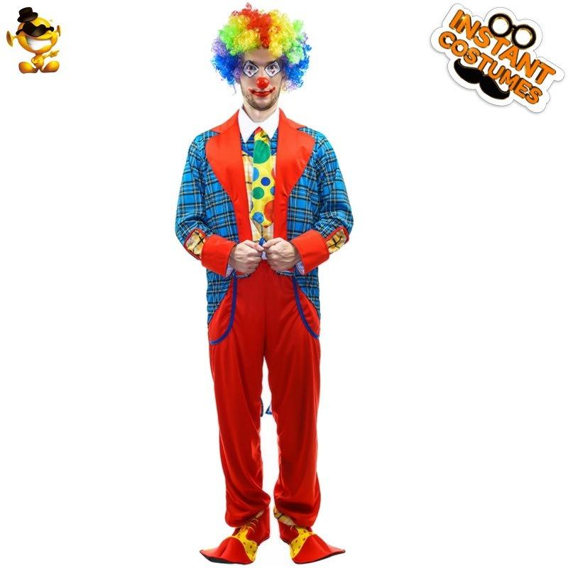 Big male clown party stage costume halloween masquerade cosplay funny male clown costume
