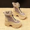 Fashion Women's Boots with High Heels and Increased Height Thick Cotton Snow Boots  Platform Boots  Thigh High Shoes