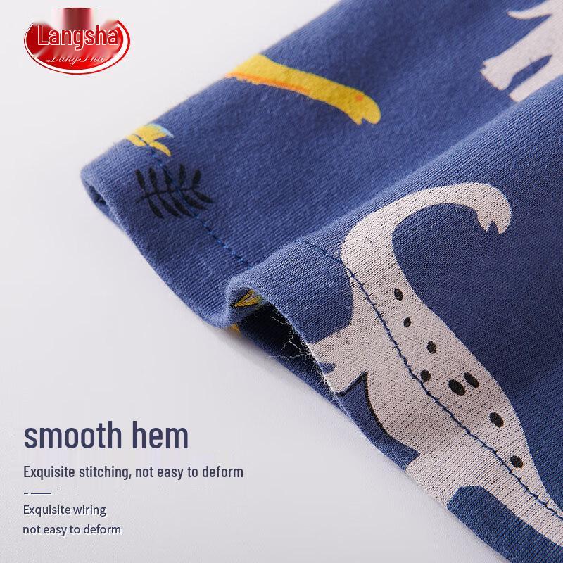 Langsha Boys' All-Season Pure Cotton Pajama Set