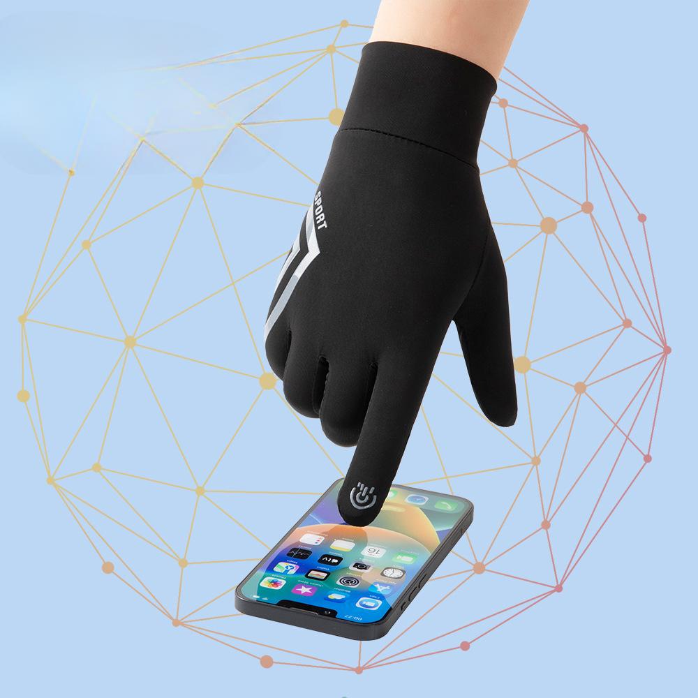 Breathable Ice Silk Sunscreen Gloves for Women with Thin High Elastic Driving Anti Slip Anti UV Rays Summer Cycling Finger Touch Screen