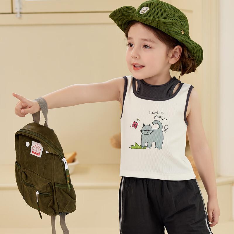 LUSON Little O Baby Girls' Fake Two-Piece Sleeveless Vest Top
