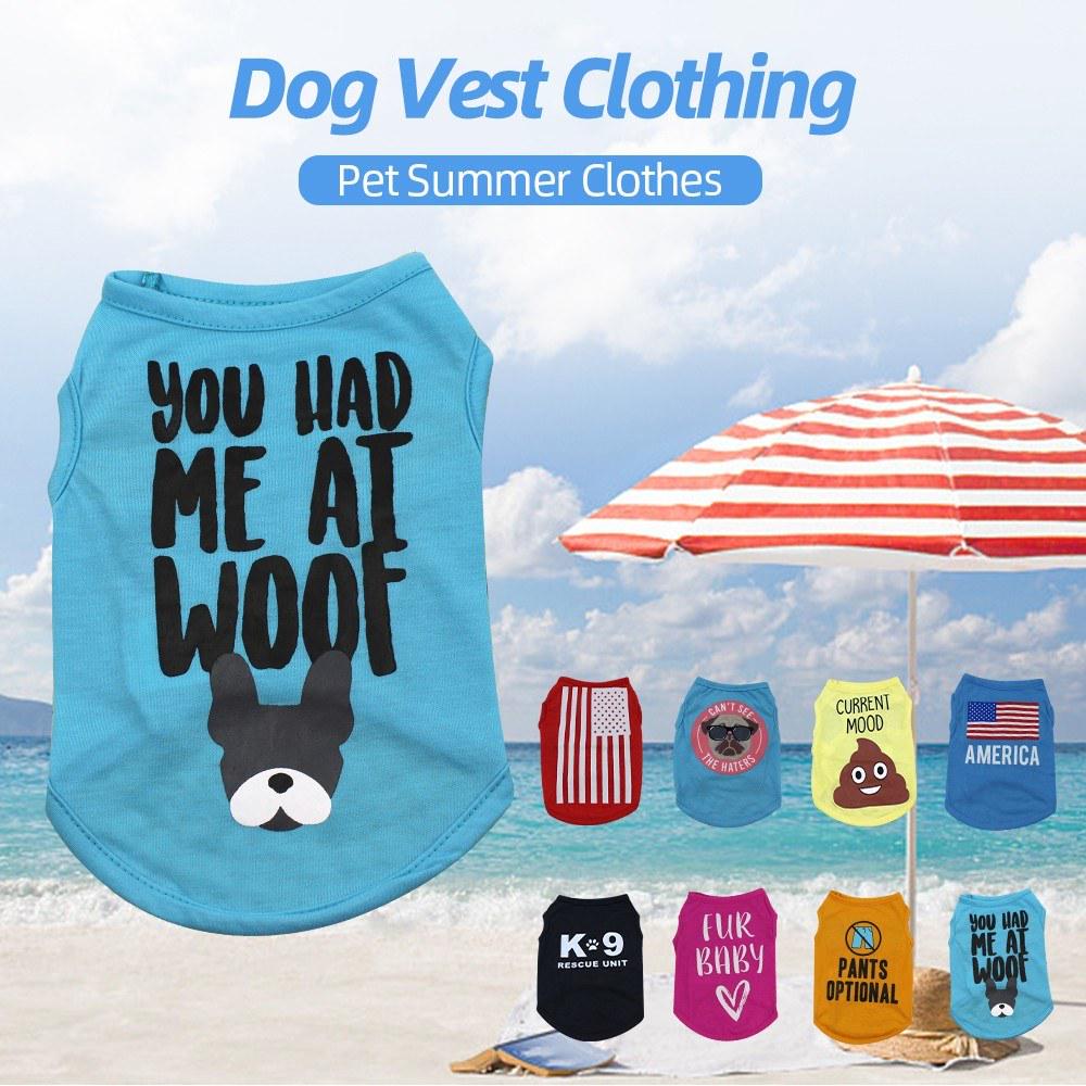 Satın alın Dog Shirt Dog TShirts Dog Summer Clothes Printed Pet Vest