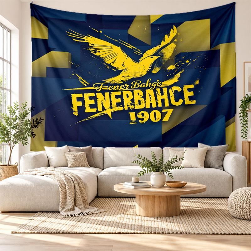 Fenerbahçe FC Wandteppich, Wandbehang aus weichem Stoff, Dekorative Kulisse für Schlafzimmer Heimwandkunst