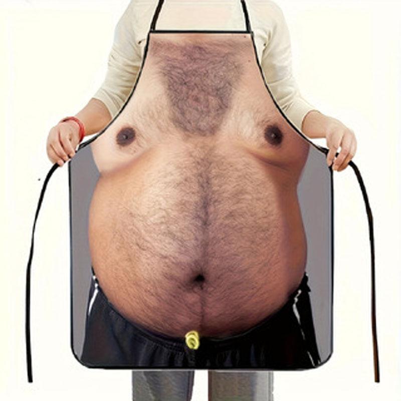 

Смешные мужские фартуки для готовки и гриля с животом, забавные подарки-приколы на Рождество 60*80