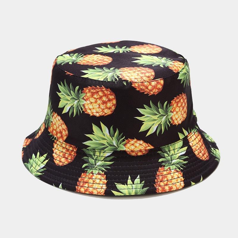 Creative Printed Fruit Pattern Bucket Cap Unisex Outdoor Leisure Fisherman Hat Summer Beach Uv Protection Sun hats Panama Bob